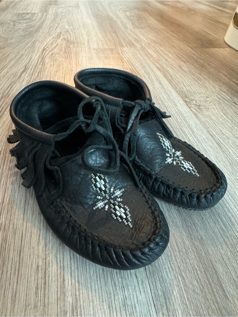 Manitobah Mukluks Suede Harvester Moccasins - Black - Size L6